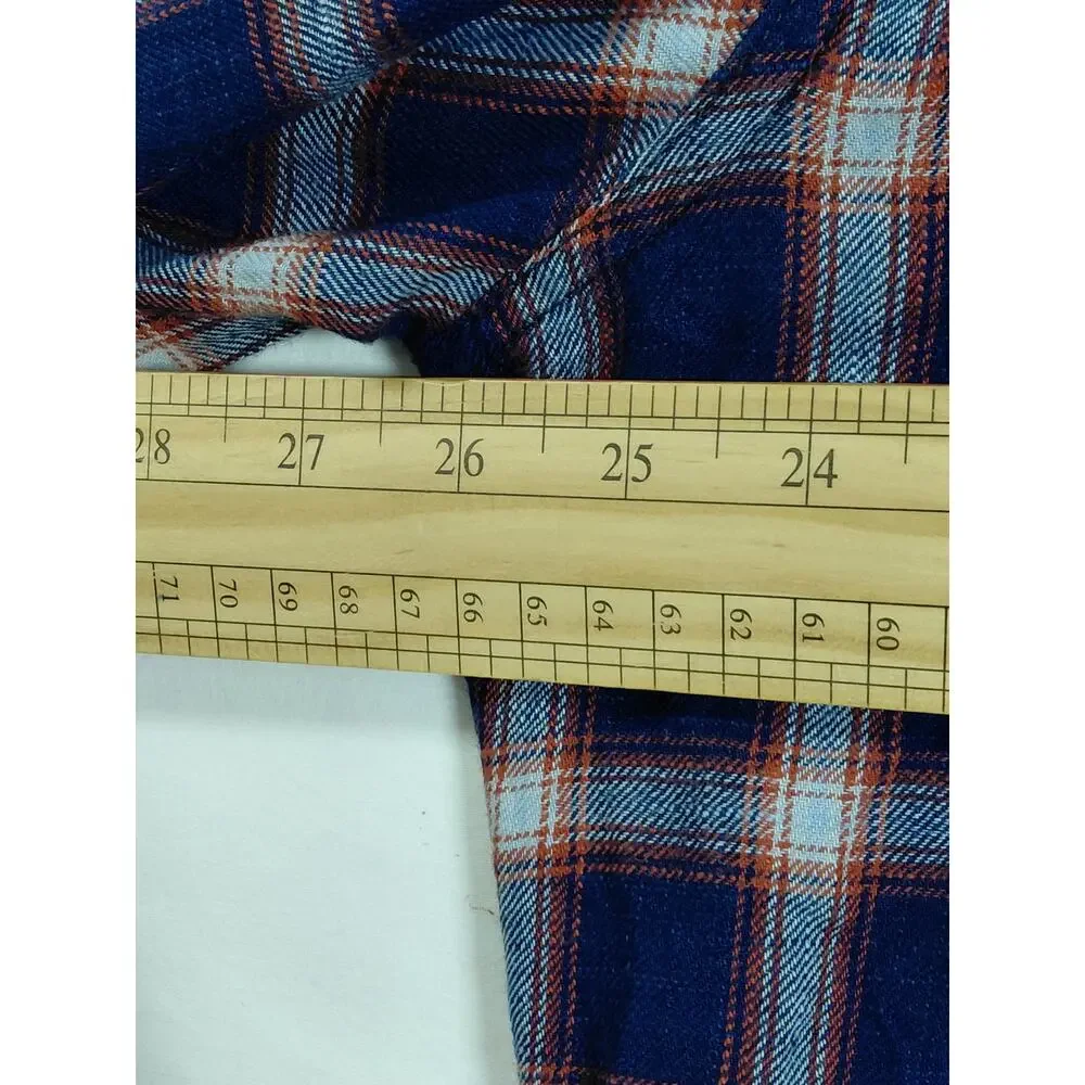 J.Crew Sign Blue Plaid Button-Up Shirt Men Size XL